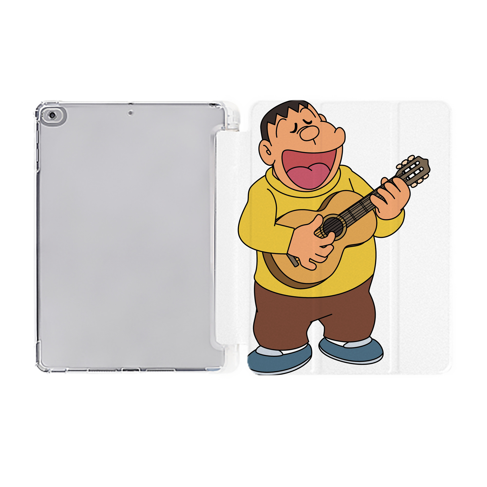 （画像用） ドラえもん 剛田武 Doraemon Gouta Takeshi IPad ケース ペン収納付き 三つ折りスタンド PUレザー×シリコン 対応機種9.5/10.5/10.9インチ